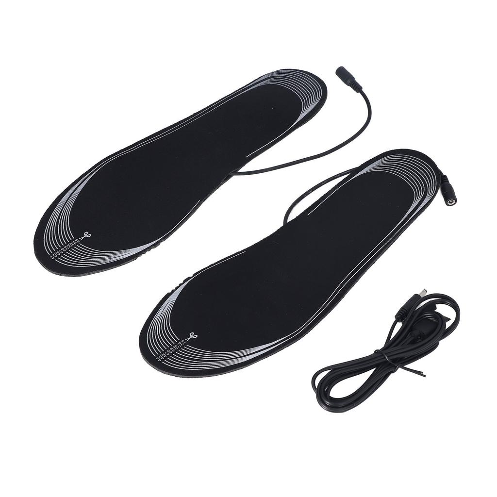 2 Stück Beheizbare Schuheinlagen EVA USB-Aufladung Zuschneidbar 35 bis 44 Yards Weiche Gleichmäßige Wärmeverteilung Einlegesohlen