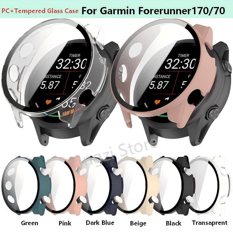 Tempered Glass+Case For Garmin Forerunner170  Musi/70 Cover Screen Protector Hard PC High-end Bumper For Forerunner70 Shell