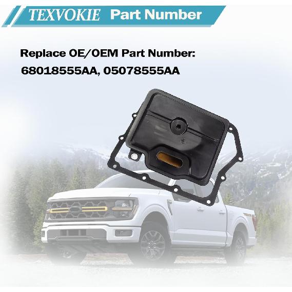 

62TE Automatic Transmission Filter with Gasket Fits for Dodge Journey Grand Caravan Avenger Ram Promaster Volkswagen Routan Chrysler Pacifica