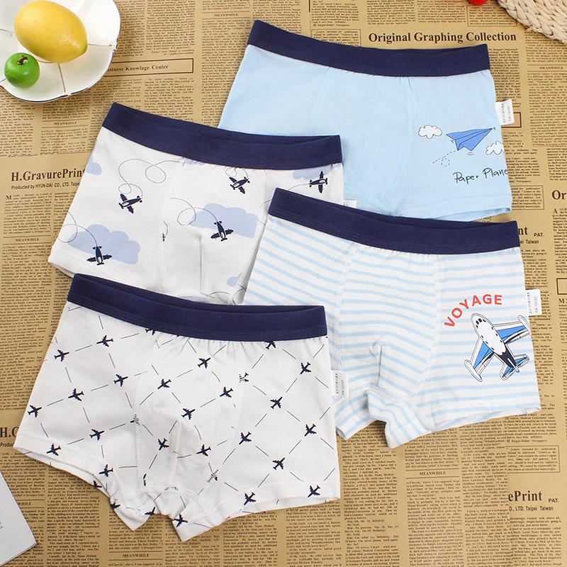 4 Pz/lotto Ragazzi Biancheria Intima di Cotone Bambini Boxer Bambino Bambini Mutandine Slip per Ragazzo Adolescente Mutande 2-12 Anni