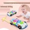 In Stock: Interactive Transparent Gear Racing Car – Omni-directional Walking, Lights, Music, Electric Toy for Children & Parents