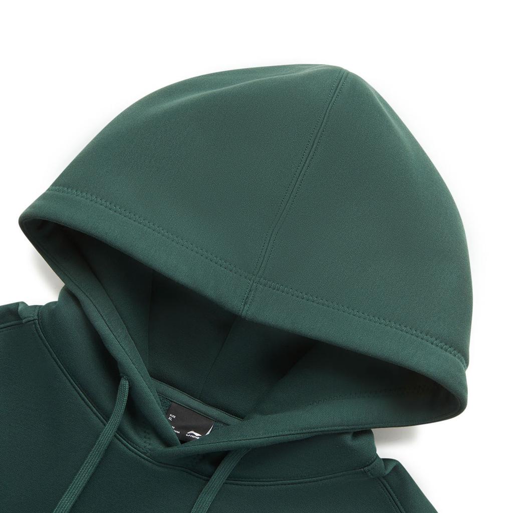 Li Ning Sports Lifestyle Series Antistatic Antibacterial Warm Comfortable Fleece Casual Versatile Hoodie Men Hoodies Dark-Green AWDUA05-7
