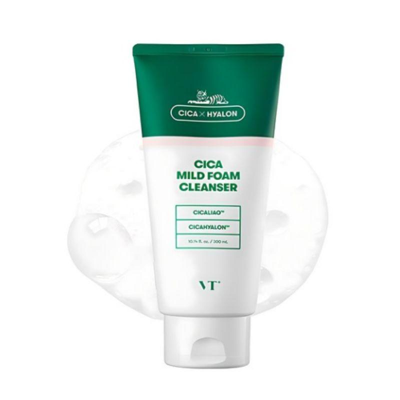 VT Cosmetics Cica Mild Foam Cleanser Soothing Hydrating Facial Cleanser 300ml