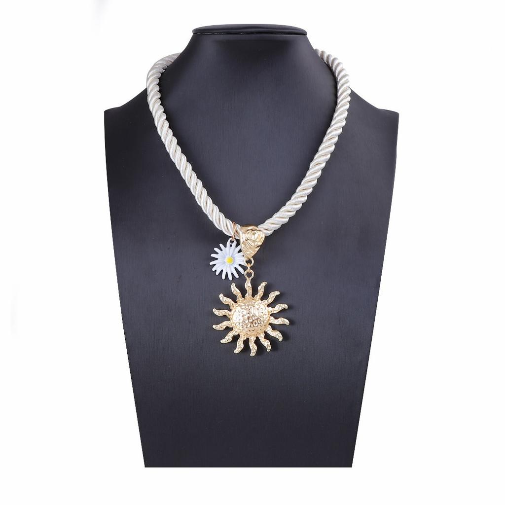 European and American Personality Trend Party Exaggerated Necklace Vacation Beach Marine Alloy Sun Pendant Women's Fashion Accessories