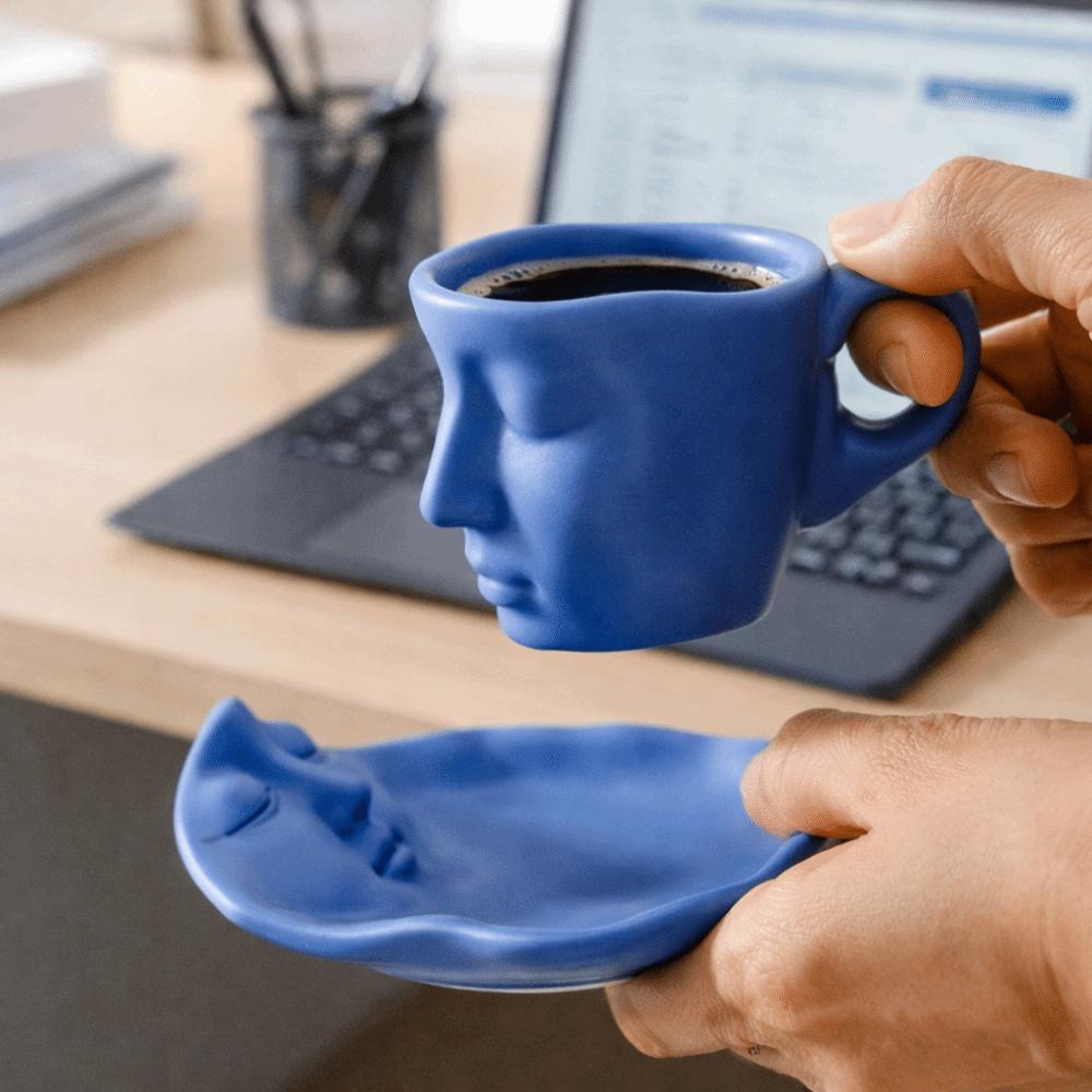 With Tray Artistic Ceramic Mug European Style Tea Cup Creative Coffee Cup  Home Use