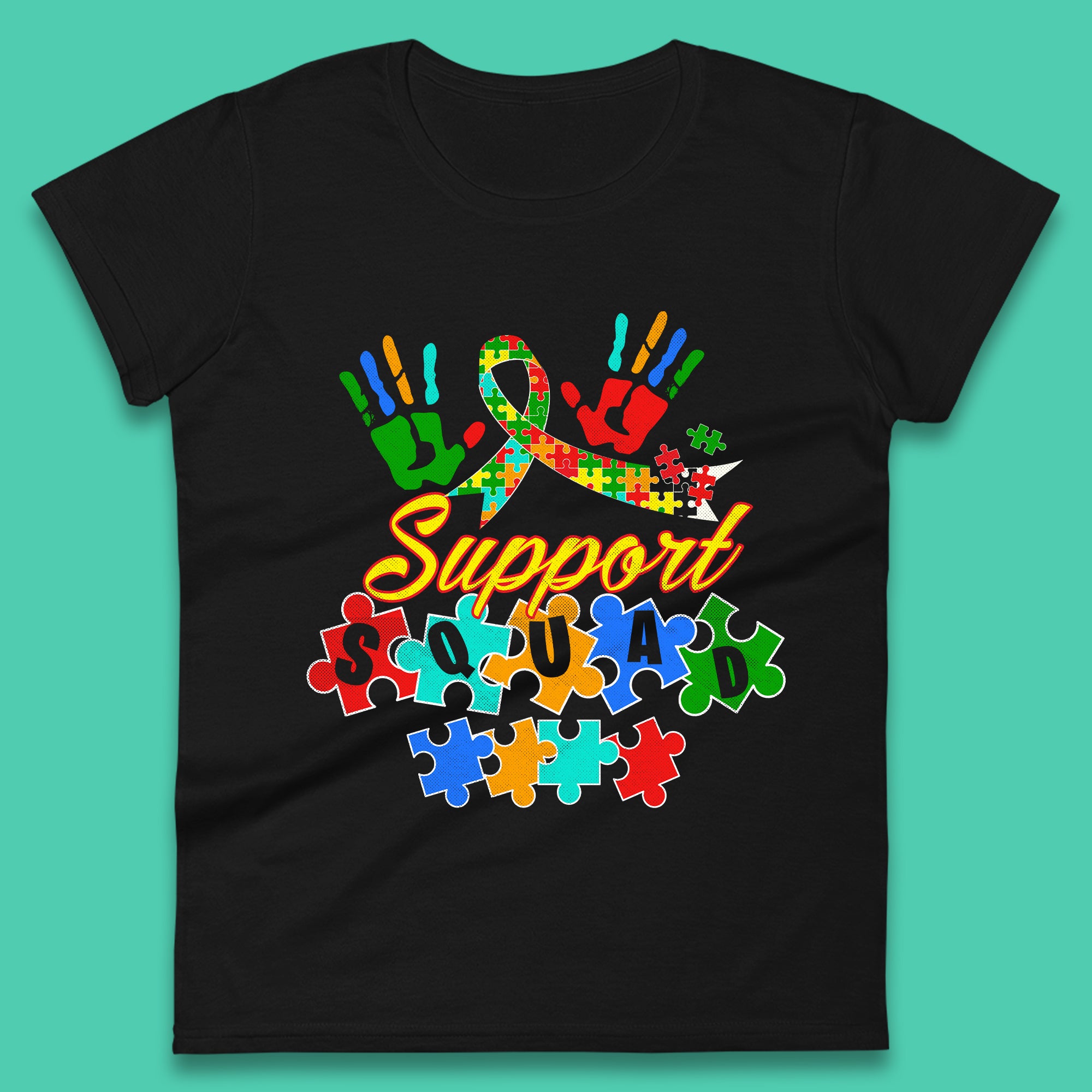 Autism Support Squad Womens T-Shirt Mens Tops Tees Unisex S