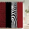 Simple Geometric Pattern Fabric Shower Curtain Bathroom Curtains  Stripes Mosaic Bath Screen Waterproof Polyester with 12 Hooks