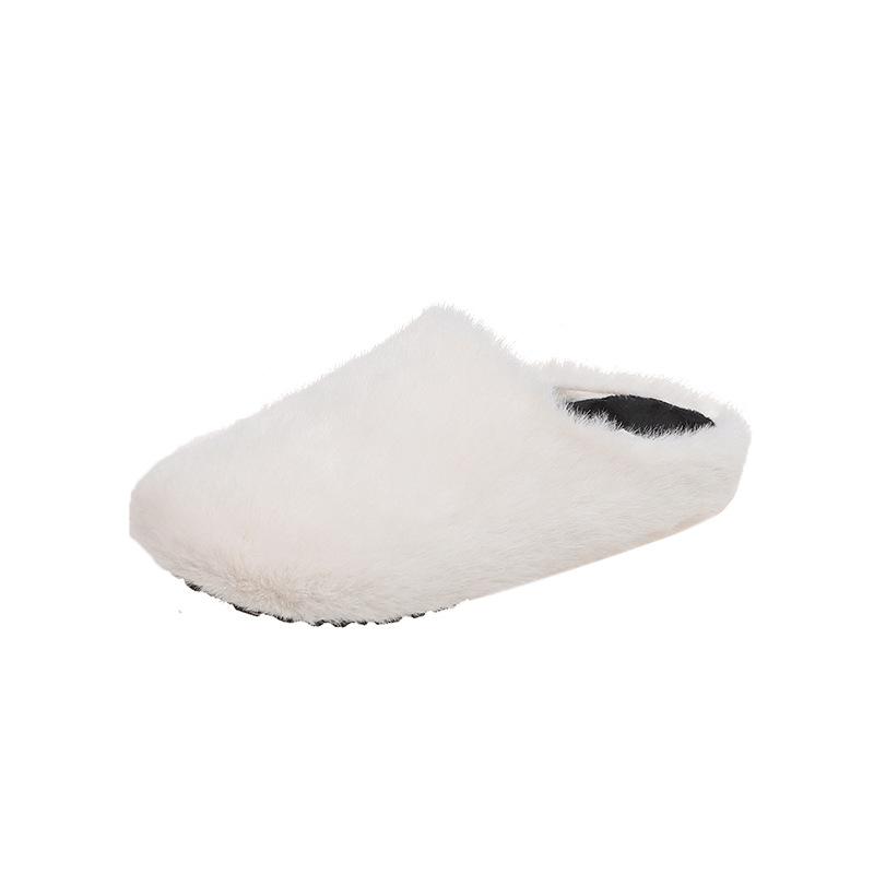 

French evening breeze gentle thick-bottomed fluffy slippers women s outer wear 2025 new gentle bag head one-pedal cotton mop 35