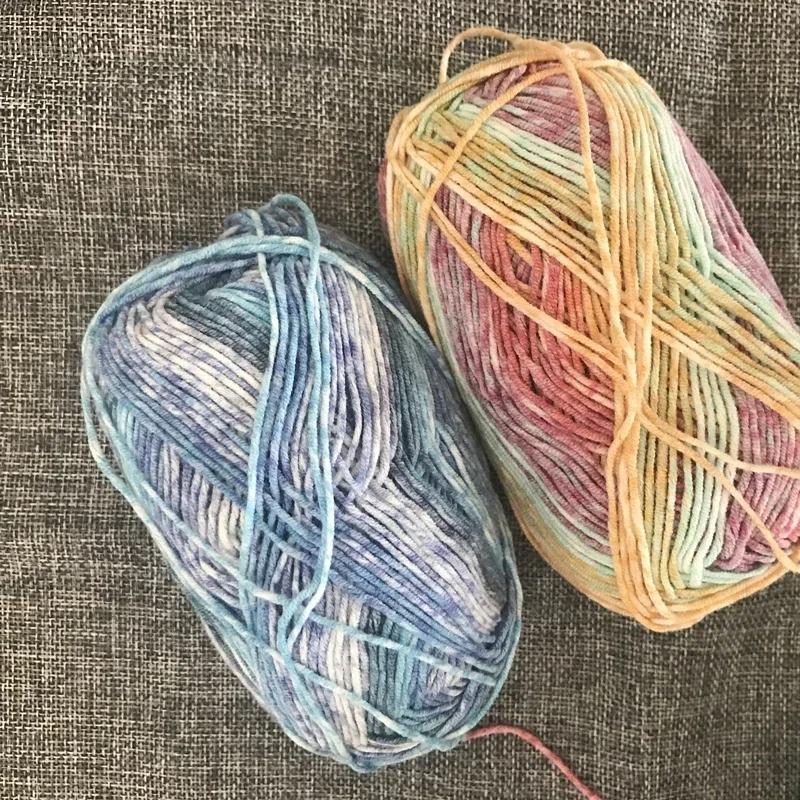 6pcs 240g/8.4oz Cotton Yarn Multicolor Gradient Yarn for Crochet & Knitting DIY Craft Yarn for CushionsTote Bags Home Decor Craft Materials