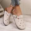 Style Round Toe Women's Flat Sandals Comfortable Non-Slip Slippers Open Heel Casual Slip-on Shopping Mules for Women