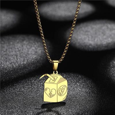 European and American Jewelry Juice Bottle Pendant Titanium Steel Jewelry Necklace