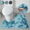 2 Stück WC-Fußmatte Matte Rutschfest Warm Weich WC-Teppich Saugfähige Matte Langer Flor Fußbodenmatte Fußabtreter Heimdekoration