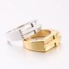 Stainless Steel Cross Rings for Men, Silver and Gold - Toned, with Exquisite Sunburst Pattern