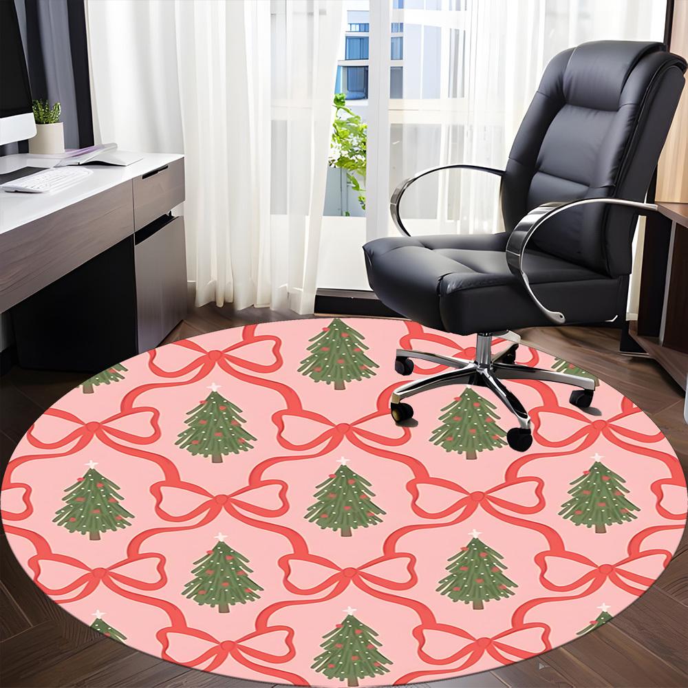 

1pc Christmas Wrapping Office Round Rug, Non-slip, Soft and Durable Office Rug for Interior Decoration, Perfect for Office, Beautiful Decoration yy260 80cm by 80cm