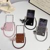 Stylish Leopard Print Samsung Z Flip7 Case: Anti-Drop, Foldable Screen Protection, Bowknot Design, Anti-Lost Wrist Strap.