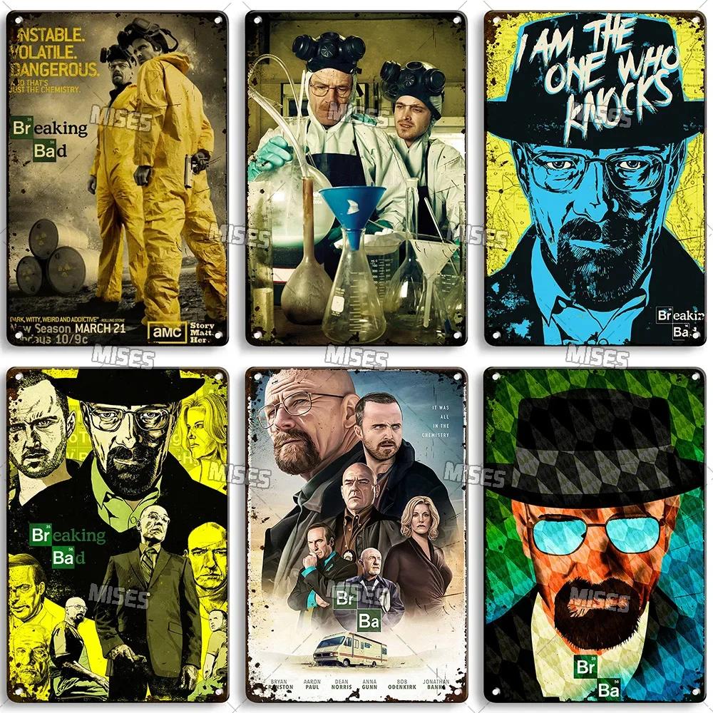 Breaking Bad Klassische TV Metallplatte Retro Metallposter Bar Club Metallplakette Altes Metallblechschild Bar Zuhause Studio Wanddeko