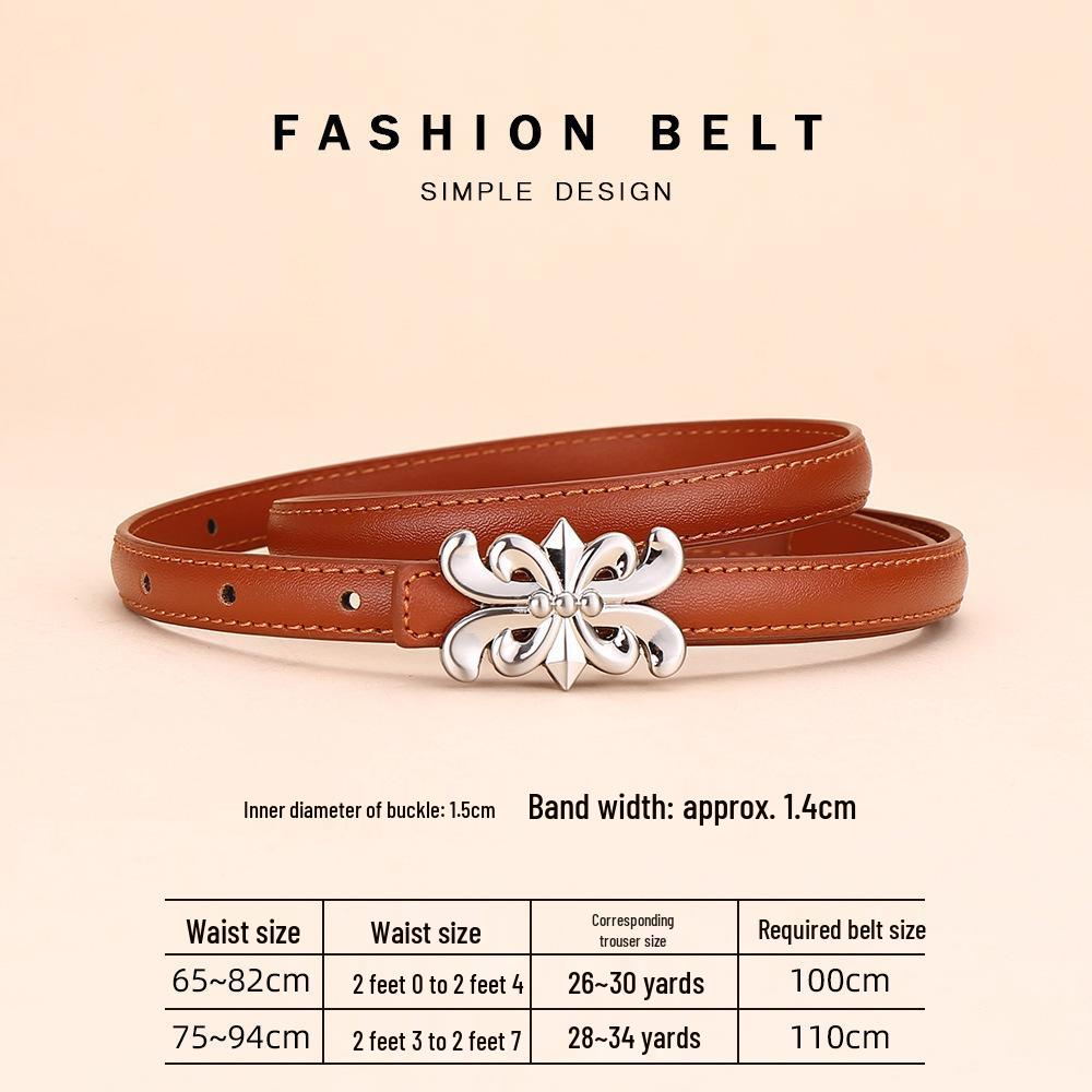 Vintage Women's Cowhide Leather Belt - Versatile Business and Casual Accessory