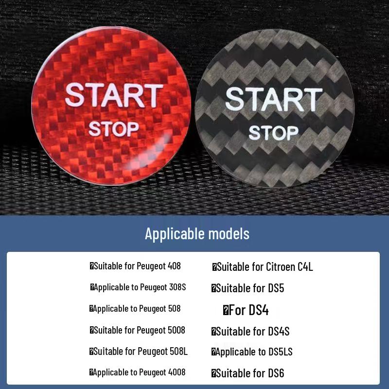 Real Carbon Fiber One-Button Start Ignition Decal for BMW, Mercedes-Benz, Volkswagen, Toyota, Nissan, Honda, Suzuki