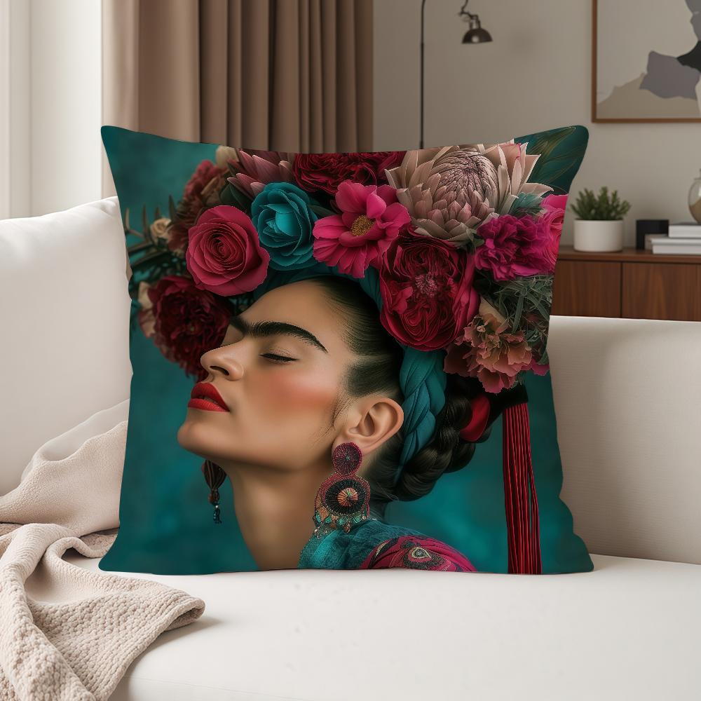 Tecknad F-Frida ART K-kahlo Kuddfodral Lämpligt för Sovrum Vardagsrum Bilar Heminredning