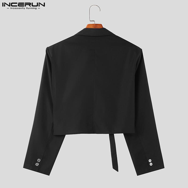 INCERUN Black Men Long Sleeves Casual Loose Blazer Coats