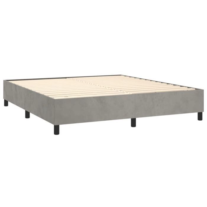 Maison Exclusive - Sommier à lattes de lit et matelas Gris clair 160x200cm Velours
