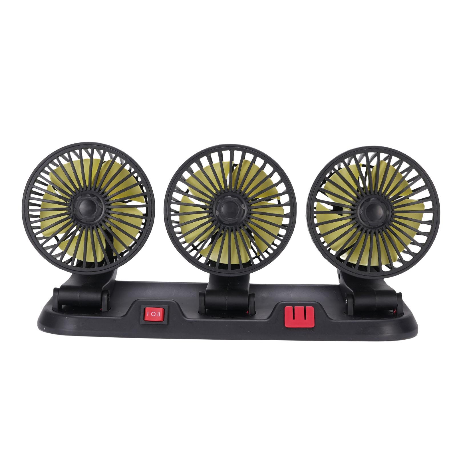 

3-х головной автомобильный вентилятор, 2 скорости, вращающийся на 360 градусов, портативный вентилятор для прикуривателя, автомобильный вентилятор охлаждения для фургона, грузовика, внедорожника