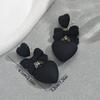 2025 New Style Women's Earrings Niche Black Love Design Versatile High-end Stud Earrings Women's Fashion