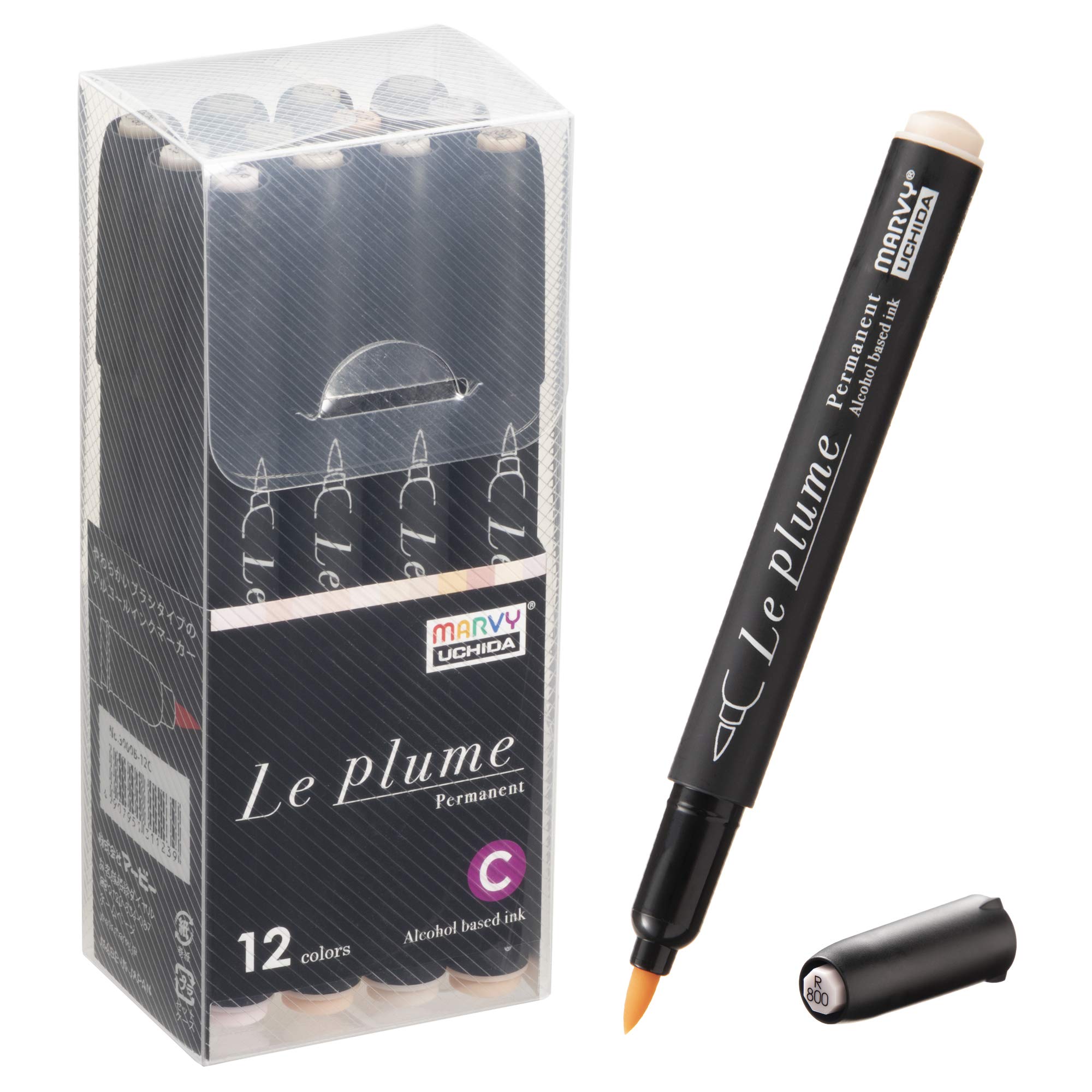 

Marvy Le Plume Permanent Alcohol Marker, 12-Color Set, 3000B-12C