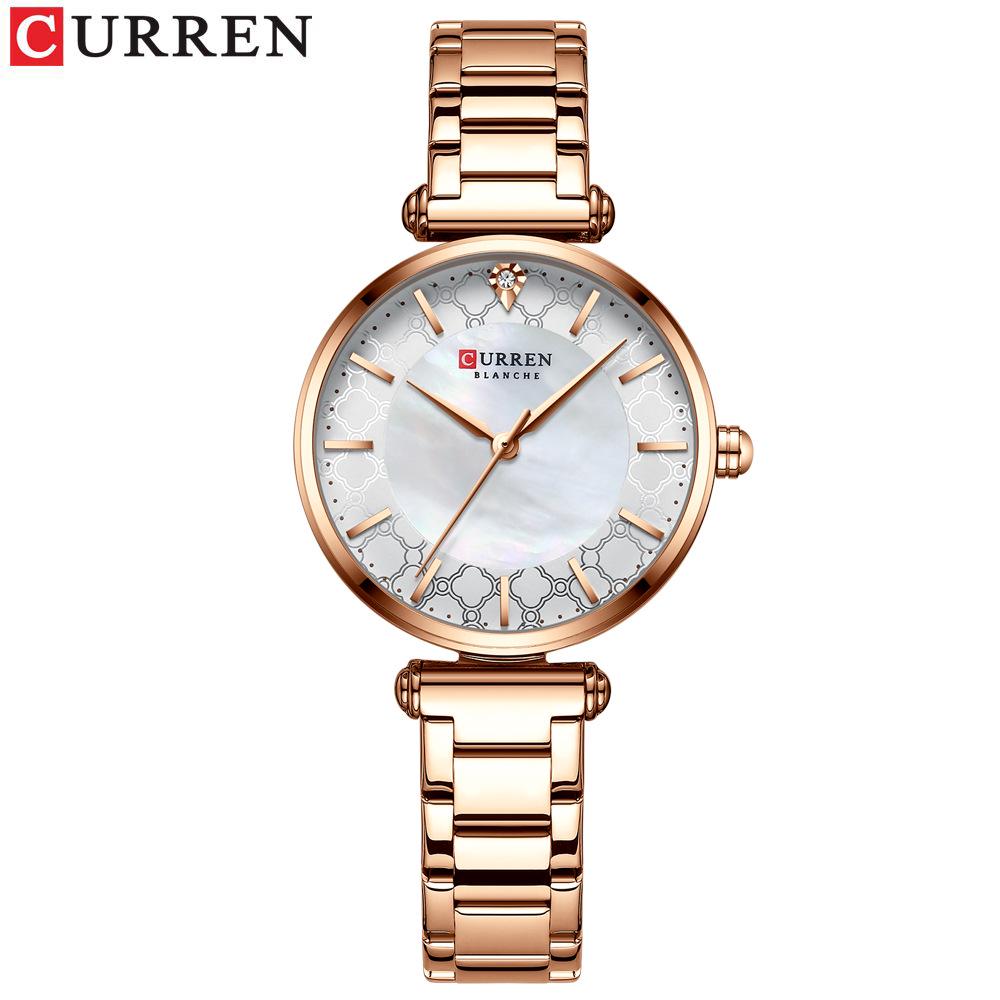 

CURREN 9072 Women s Minimalist Waterproof Watch with Small Shell Dial