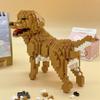 18243 Tierwelt Golden Retriever Hund Stand Haustier Puppe Modell Mini Diamant Blöcke Ziegel Gebäude Spielzeug für Kinder keine Box