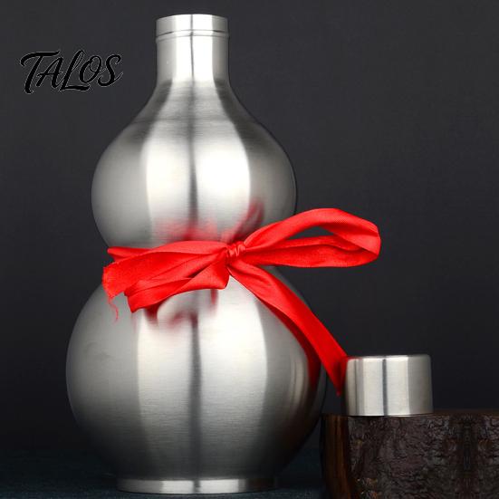 Gourd Shape Water Bottle 1500ml Stainless Steel Sports Travel Gym Chinese Retro-Inspired Eye-catching Style for Monkey King Game Fan Anti-scalding