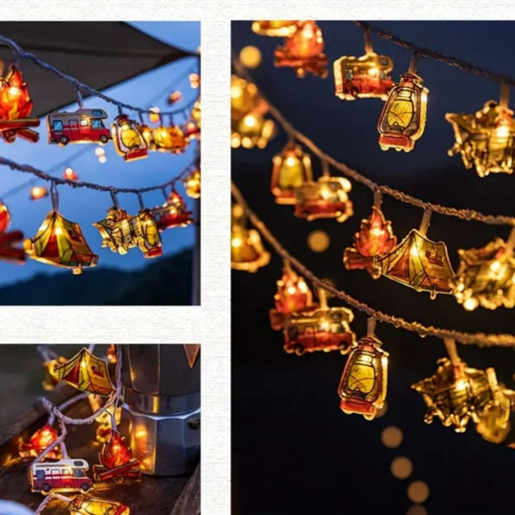 Xiaomi 1pc LED Camping Pattern String Lights Camping Shape Atmosphere Decorative Fairy Lamp For Outdoor Camping Home Garden Yard Decor