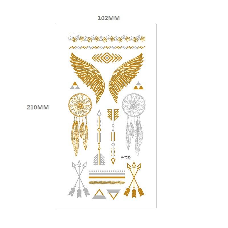 Bronzing Tattoo Sticker Water Transfer Mt Metal Waterproof Tattoo Sticker Party Party Amazon Wind Tattoo