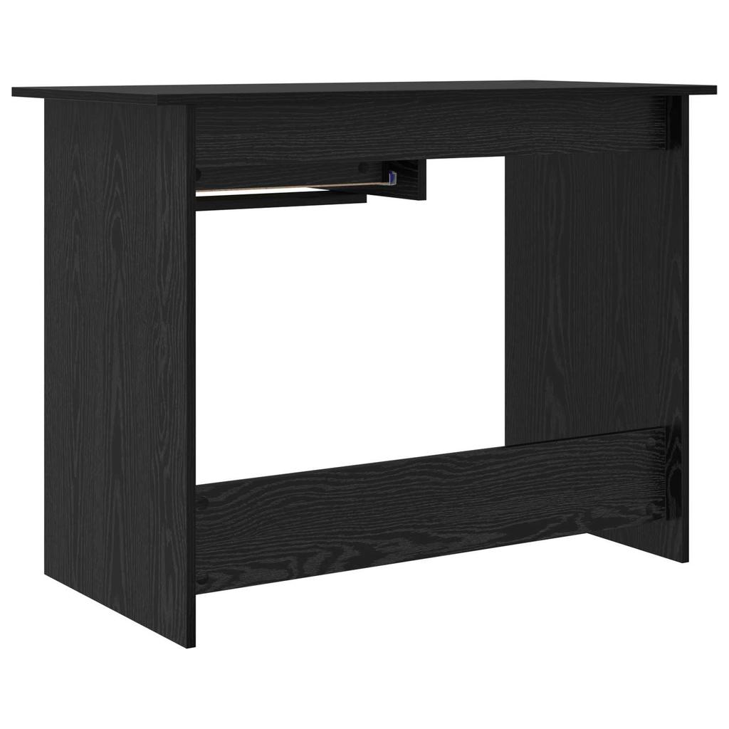 Desk with Storage Black Oak Effect 100 x 50 x 76 cm