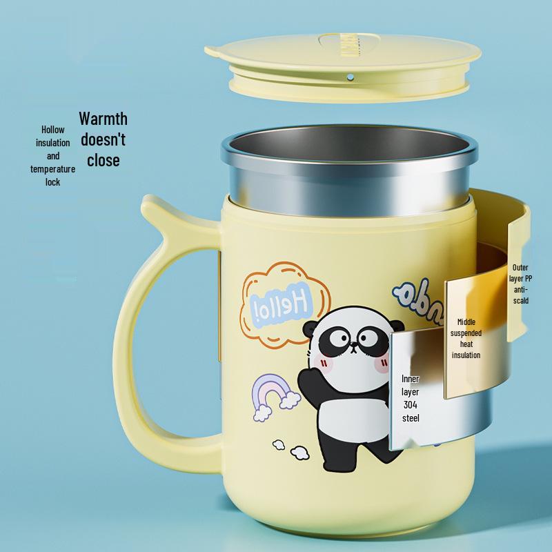 Beerus Gang Insulated Mug with Lid - Leak-proof, Dustproof, Double-layer Water Cup for Kids & Office.