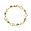 French Retro Gemstone Vine Bracelet Women Pear Cut Zircon Leaf Charm Bracelet Elegant Evening Party Jewelry Gift