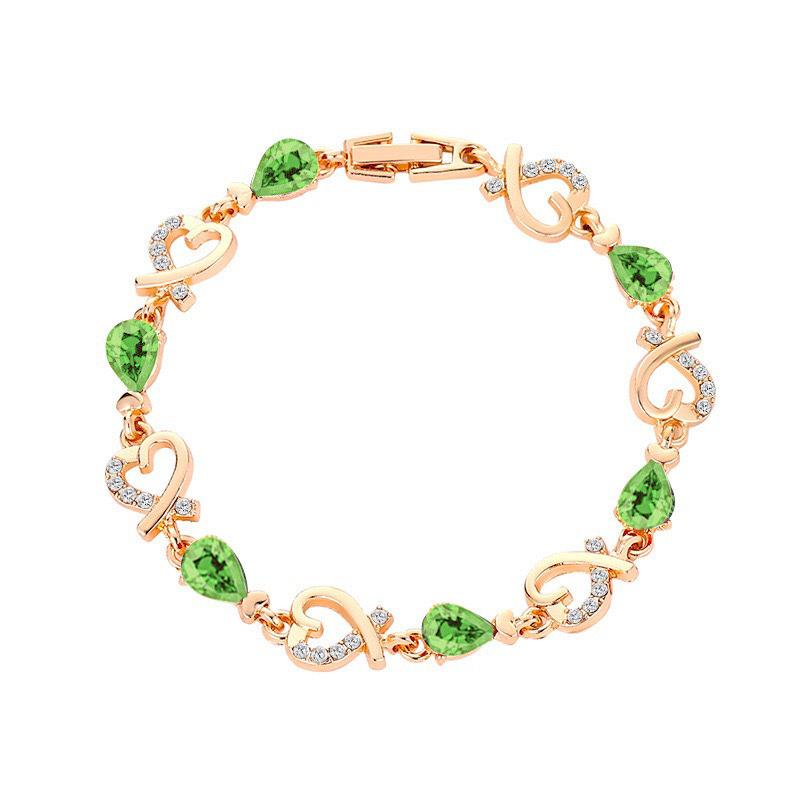 French Retro Gemstone Vine Bracelet Women Pear Cut Zircon Leaf Charm Bracelet Elegant Evening Party Jewelry Gift