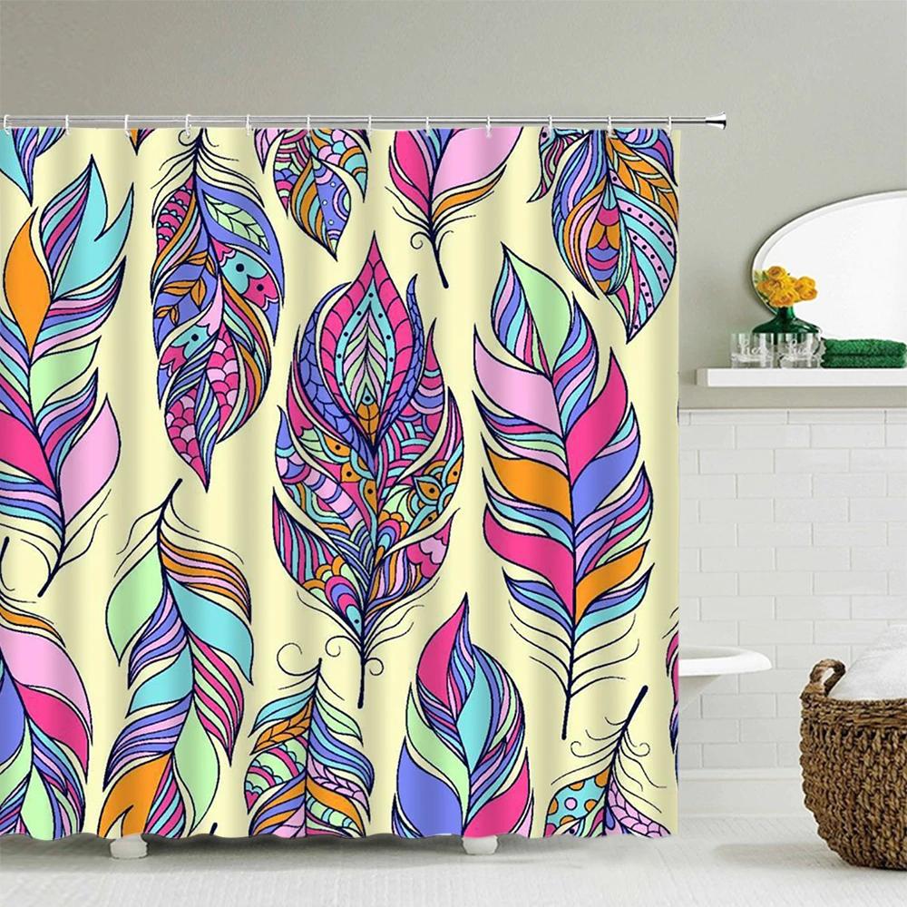 Sunflower Flower Shower Curtain Waterproof Bathroom 3d Printing Polyester Fabric Leaves Plant Shower Curtain With 12 Hooks Set