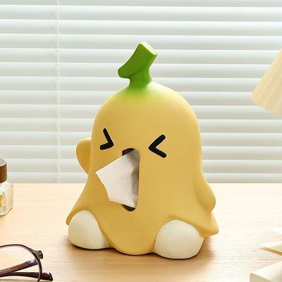 No Banana Green Tissue Box Creative Banana Tissue Box Household Living Room Desktop Art Decoration Ceramic Paper Storage Tools