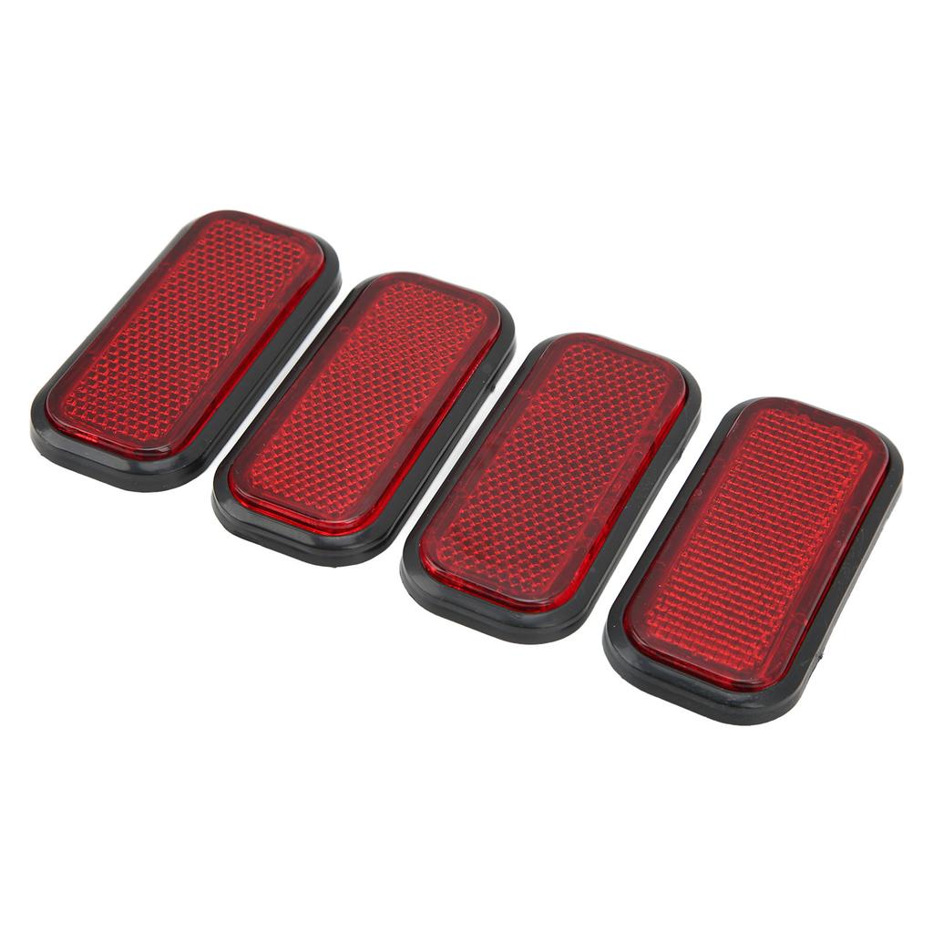 4 stücke Rechteckigen Reflektor Sicherheit ABS Reflektierende Aufkleber Universal für Auto MotorradRot