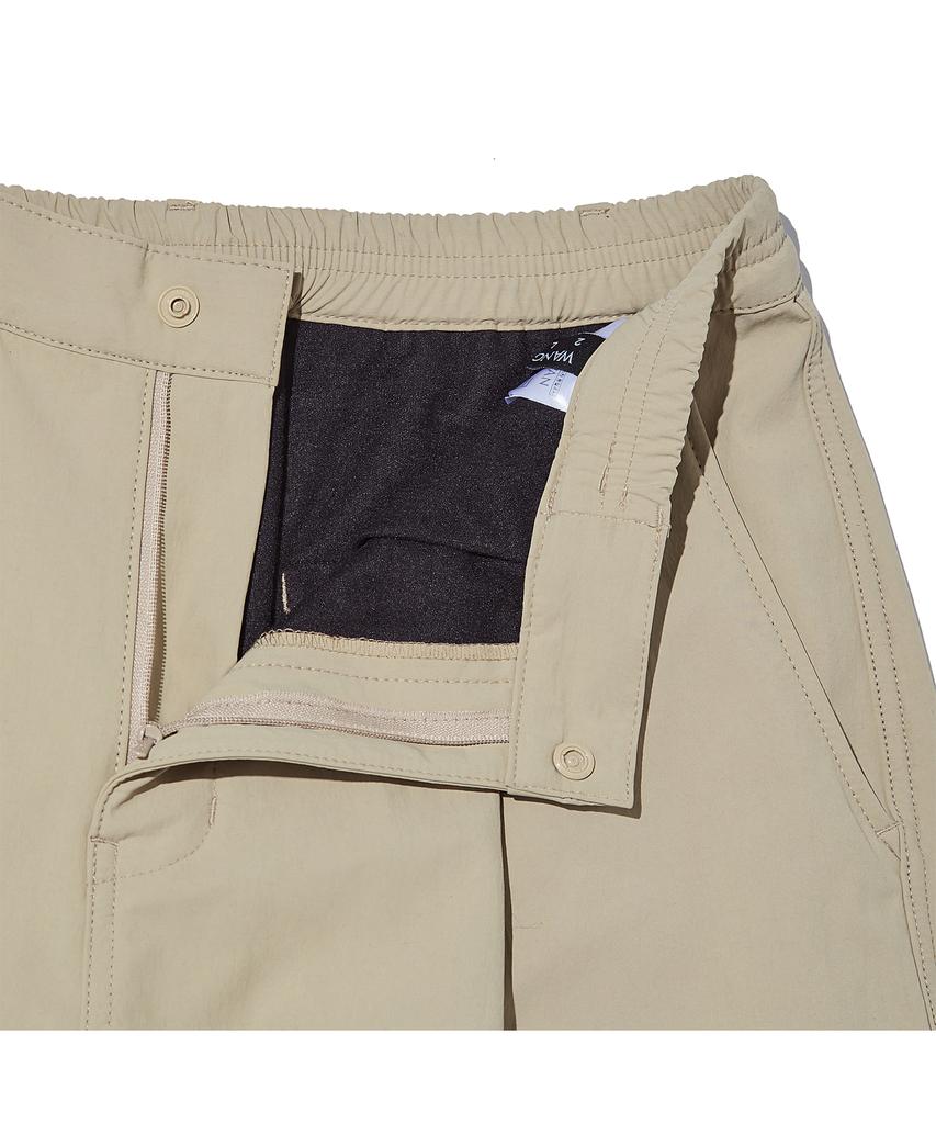 WANGGWAN Nda90 Wide Fit Brushed Nylon Pants (Beige)