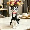 Handcrafted Pet Theme Table Centerpiece Creative Long Neck Dog Vase for Dry Flowers, Cute Cartoon Animal Flower Holder Playful Style Plant Home Office