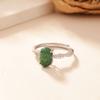 Natural dangerous material jadeite Pixiu ring sterling silver s925 high-end exquisite style fashion women's jewelry