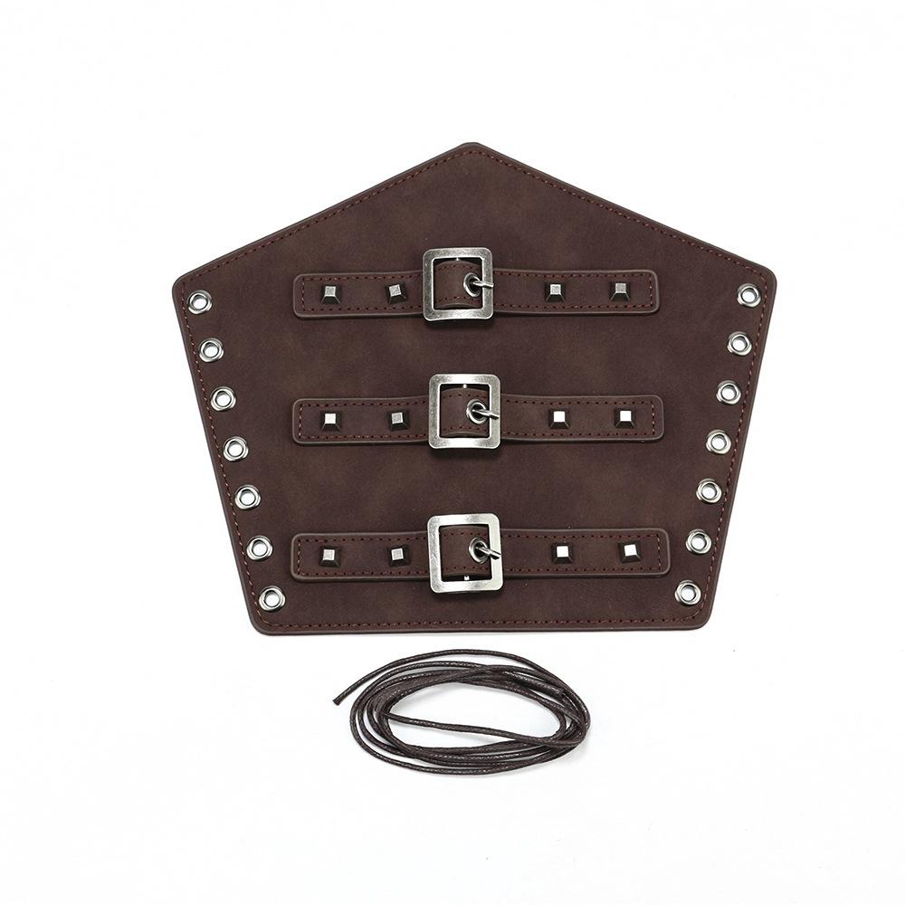 Medieval Men'S Leather Orgy Knight Belt Viking Wristband Halloween Punk Cosplay Bracer