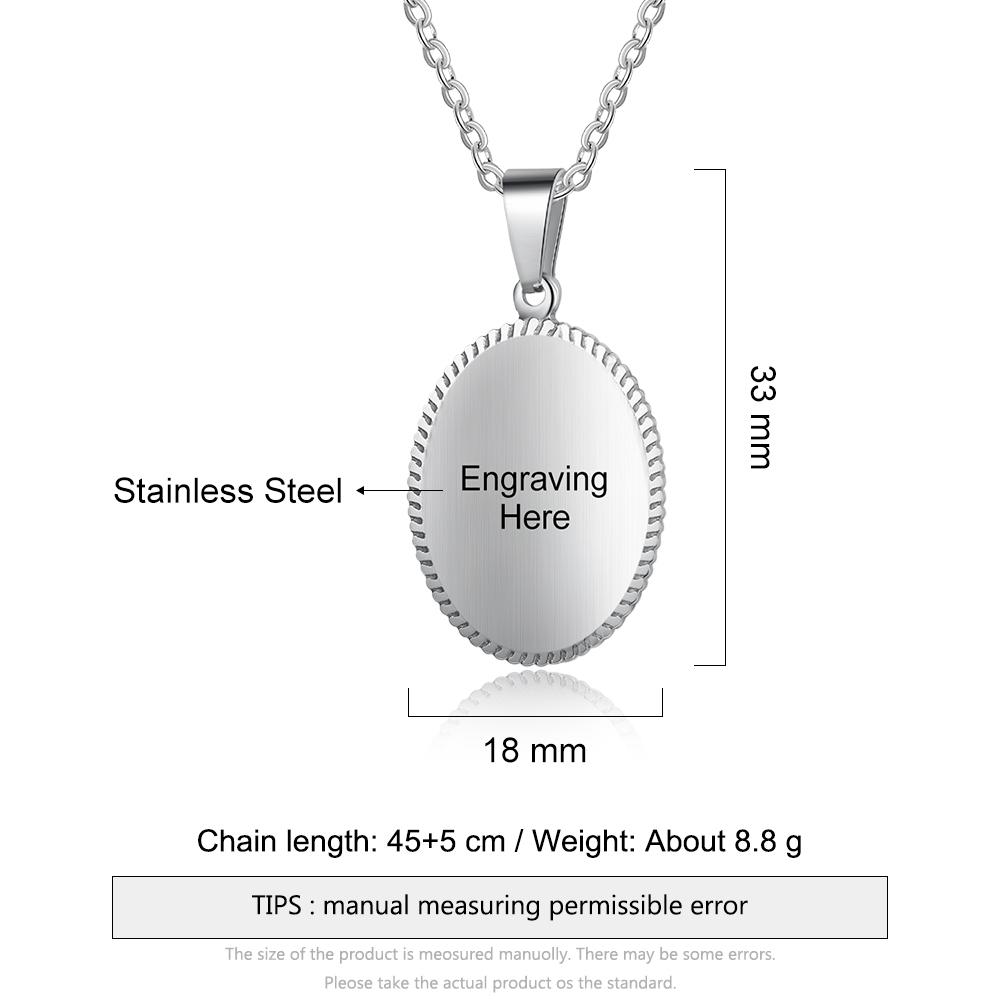 Collane Personalizzate Etichetta ID Allerta Medica Acciaio Inossidabile Ciondolo Rotondo Gioielli Personalizzati per Emergenze Donna Incidibile Regalo Souvenir Ciondolo Trendy