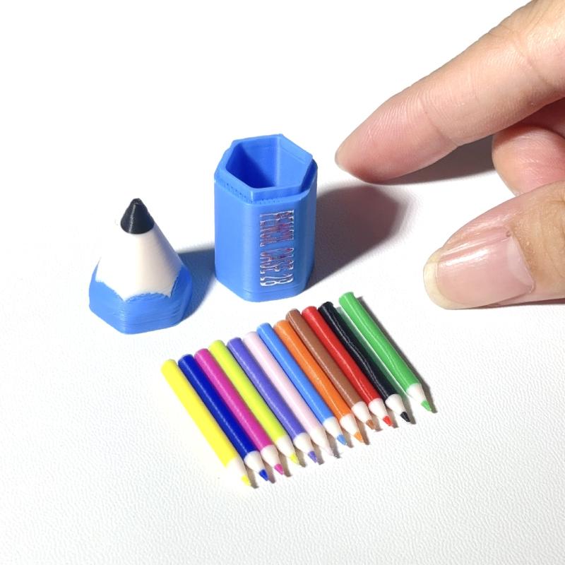 10/12Pcs Kid Pretend Play Toy Dollhouse Miniature Colored Pen Mini Pencil School Supplies Model Doll House Accessories