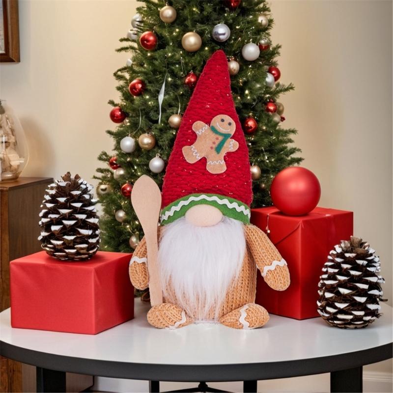 Large Nosed Gnomes Figure Face Less Dolls Ornaments, Soft Fabric Christmas Decoration