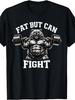 Funny Graphic, Men's T-Shirt, Fat But Can Fight Muscular Bear Lifting Barbell, Gym Workout Summer