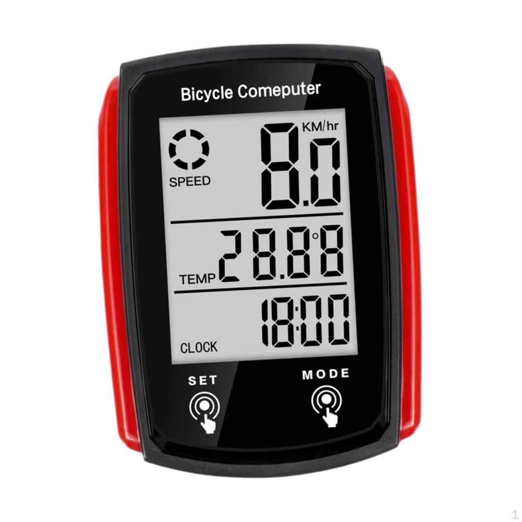 Fahrradcomputer Kabelgebunden Digitaler LCD-Bildschirm mit Hintergrundbeleuchtung Uhr Radfahren