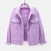 Klassische Jeansjacke Damen Jeans Jean Boyfriend Jacken für Damen Oversize Lockerer Mantel Veste Femme Lila Weiß Gelb Mujer
